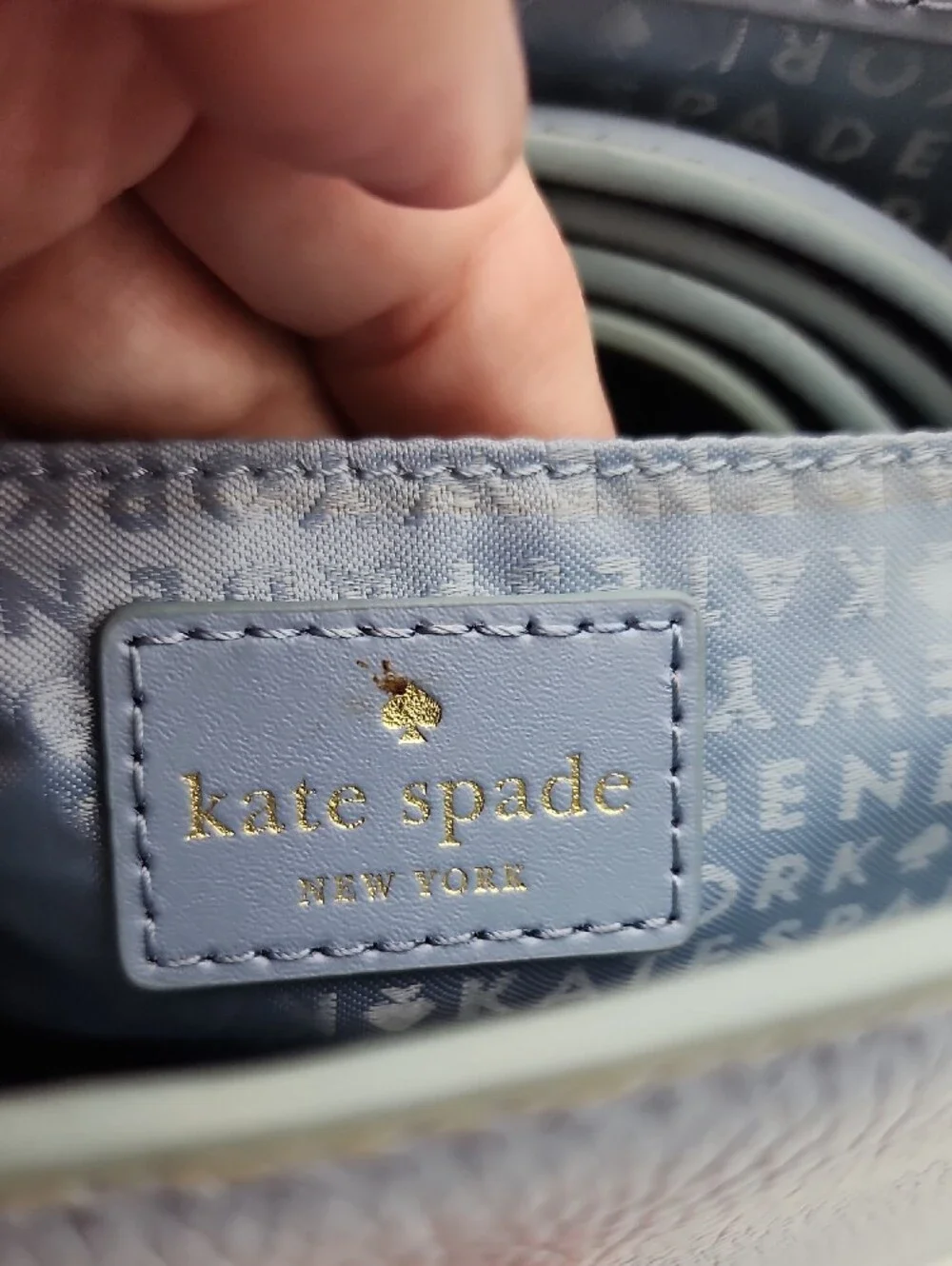 kate spade Powder Blue Pearl-Embellished Leather Satchel